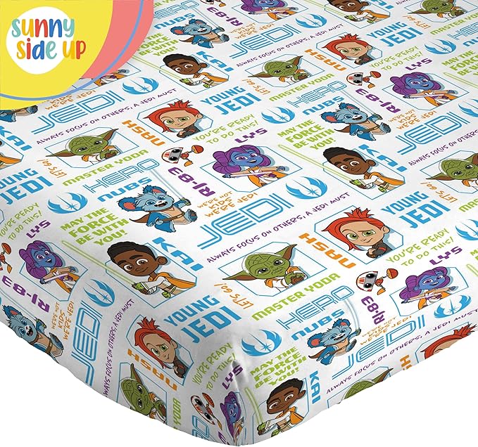 Star Wars Young Jedi Adventures Twin Sheet Set - 3 Piece Kids Bedding Set Includes Pillow Cover - Super Soft Yoda Microfiber Sheets