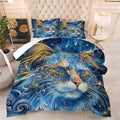 Cat Comforter Set Twin: Blue Exotic Cat Bedding Set for Kids Teens Girls Boys Room Decor Boho Mandala Ethnic Kitten Quilt Bed Sets 1 Comforter & 1 Pillowcase