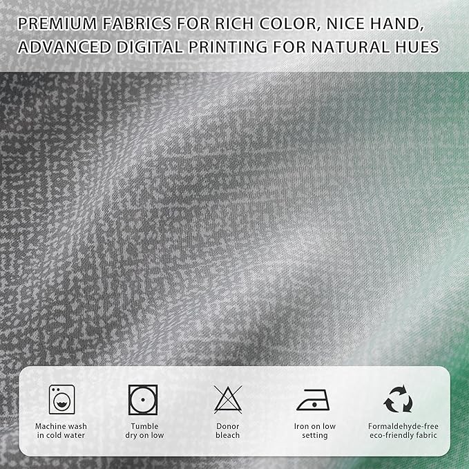 XiDi Green Grey Girls Curtains for Bedroom 63 Inches Long 2 Panels Rainbow Blackout Curtains for Little Girl Kids Room Decor Living Room, Princess Unicorn Wall Decals Drapes 52x63