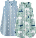 Yoofoss Fleece Baby Sleep Sack 2 Pack 1.5 Tog Baby Wearable Blanket with 2-Way Zipper
