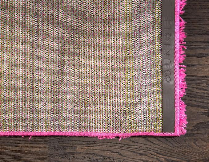 Unique Loom Solid Shag Collection Area Rug (10' x 13' Rectangle, Taffy Pink)