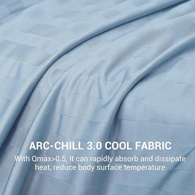 Elegear Revolutionary Cooling Blanket Queen, Absorbs Heat to Keep Body Cool for Night Sweats, Double Sided Arc-Chill3.0 Cooling Fiber Q-Max>0.5, Lightweight Summer Cold Blankets for Sleeping 79“ x 86”