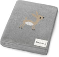 Knit Baby Swaddle Blanket - 100% Cotton Soft Cozy Receiving Swaddling Crib Stroller Quilt Blanket for Shower Gift Registry for Newborns, Infants, Toddlers, Unisex (Deer - Grey)