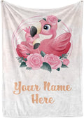 Custom Baby Blankets with Name | Personalized Flamingo Newborn Blanket for Baby Girl and Baby Boy | Unisex Warm Soft Sherpa Swaddle Blanket Minky | (Flamingo, Sherpa 50"x60")