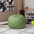 EMMA + OLIVER Small Solid Green Bean Bag Chair for Kids and Teens