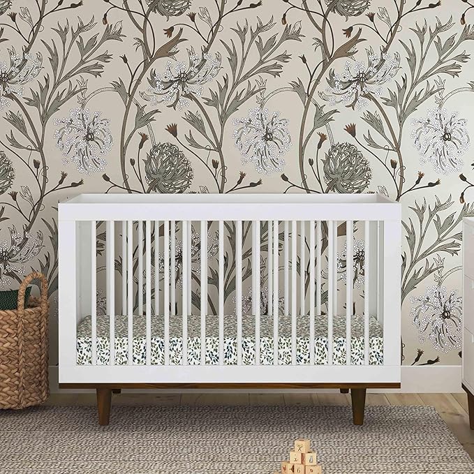 DaVinci Marley 3-in-1 Convertible Baby Crib - GREENGUARD Gold Certified Convertible White Finish & Walnut Legs Baby Crib to Toddler Bed, Daybed - Easy to Assemble - with 4 Adjustable Mattress Heights