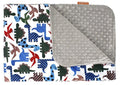 Top Tots Baby Blanket - Dinosaur with Grey Minky Dot, 38.5 x 29 Inch Blue, Green & Red