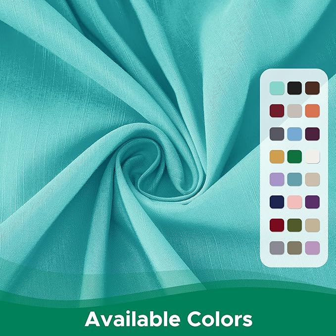 Biscaynebay Wrap Around Bed Skirts for King & Cal King Beds with Short Drop of 12", Aqua Adjustable Elastic Dust Ruffles Easy Fit Wrinkle Resistant Silky Luxurious Fabric Machine Washable