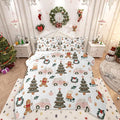 Feelyou Xmas Tree Car Comforter Set All Season Gingerbread Man Bedding Set with 1 Pillow Cases Garland Microfiber Kids Toddler Bedclothes Bedroom Decor Duvet Quilt Breathable Soft