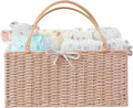 HBlife Large Baby Diaper Caddy Organizer Pink, Paper Rope Storage Baskets Nursery Bin with Removable Divider, Portable Car Organizer for Diapers, Baby Shower Gifts, Newborn Essentials Must Haves