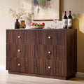 Fluted Dresser for Bedroom, 47" 6 Drawer Dressers, Wood Tall Dresser Storage Organizer, Modern Chest of Drawers with Deep Storage for Closet Hallway, Entryway, Living Room, Brown