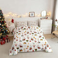 Feelyou Christmas Kids Comforter Set Cute Snowman Santa Claus Bedding Set Boys Girls Cute Reindeer Bells Cartoon Design Quilt Collection 3Pcs King Size