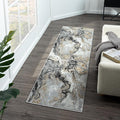 LUXE WEAVERS Marble Swirl Abstract Area Rug, Smoke 2x7