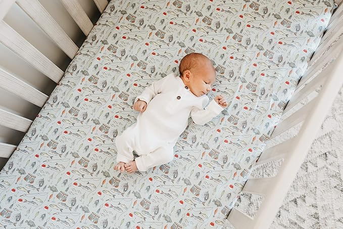 Copper Pearl Premium Knit Baby Crib Sheets for Standard Mattresses, Breathable and Soft, Trout