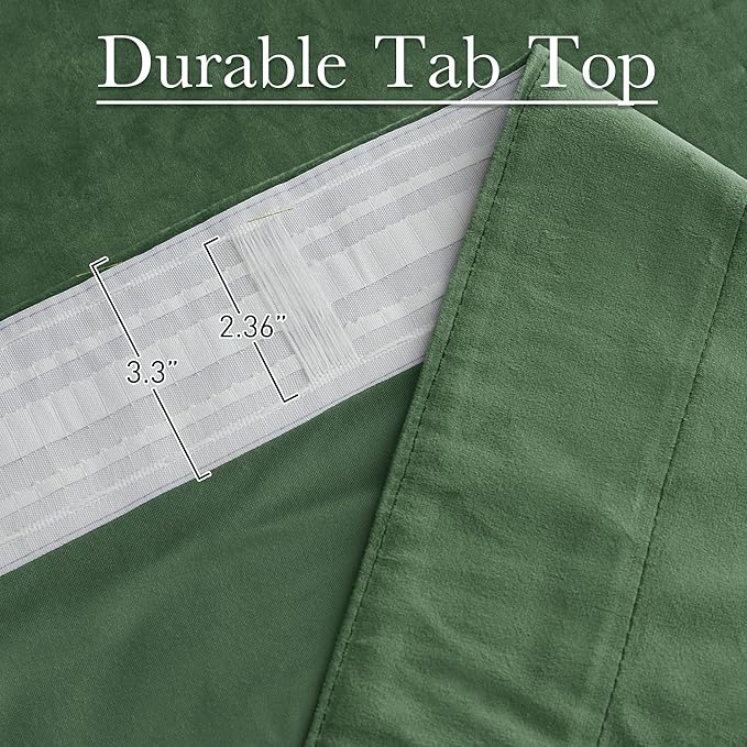 StangH Emerald Green Velvet Curtains Room Darkening Soft Drapes with Back Tab for Bedroom Living Room Home Theater Thermal Insulated Window Treatment Energy Efficient, 52x108 Inch, 2 Panels