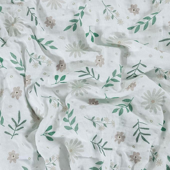 Dreamology Mini Muslin Crib Sheets Girls,Boys,Super Soft,Breathable 1-Pack,100% Cotton Muslin Crib Sheet Fitted,Crib Sheet,Pack n Play Sheets, 24x38 Mini Crib Sheets | Flowers