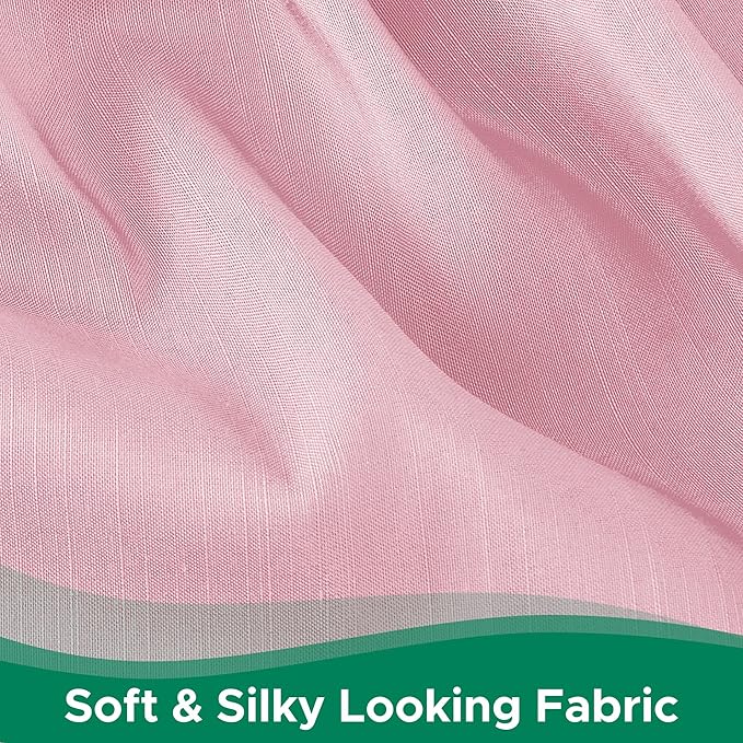 Biscaynebay Wrap Around Bed Skirts for King & Cal King Beds 15" Drop, Pink Adjustable Elastic Dust Ruffles Easy Fit Wrinkle & Fade Resistant Silky Luxurious Fabric Machine Washable