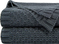 NTBAY Cable Knit Cooling Bed Blanket, Soft and Breathable Oversized Twin Bed Blanket 60x80 Inches Made from Rayon Derived from Bamboo for Bedroom, Travel, Dark Grey