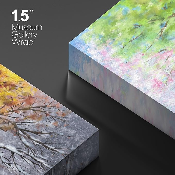 SIGNWIN Canvas Wall Art Four Seasons Fantasy Tree with Colorful Leaves Nature Illustrations Modern Chic Multicolor for Living Room, Bedroom, Office - 24"x36"