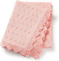 Baby Blanket 100% Cotton Knit Swaddle Soft Newborn Receiving Blanket Cozy for Boy/Girl Crib,Stroller Pink 40x30in