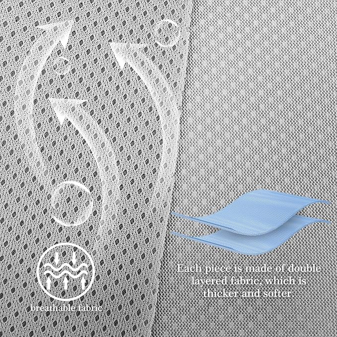 Mesh Sets Toddlers' Bed Rail Bumpers Protecter - Children's Bed Guardrail Padding - Anti-Collision |- Easy InstallEnhanced Safety Mostly Fit (3pc-Gray)