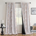 MEETSKY Blackout Curtains 95 Inches Long Leaves Patterned Farmhouse Thermal Insulated Privacy Protection Drapes with Rod Pocket Back Tab for Bedroom Living Room, 2 Panels, 50" Wide, Khaki