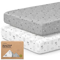 KeaBabies 2-Pack Fitted Crib Sheets for Boys, Girls, Baby - Soft Bamboo Viscose Cotton, 52x28 Standard Crib Mattress Sheets, Toddler Bed Mattress Cover, Gender Neutral, Breathable, Durable (Woodland)