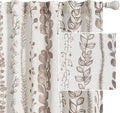 MEETSKY Boho Curtains for Bedroom Linen Style Boho Curtains 84 Inches Long 2 Panels Brown Semi Sheer Privacy Protection Drapes for Living Room Printed Window Treatment, 50x84 Inch