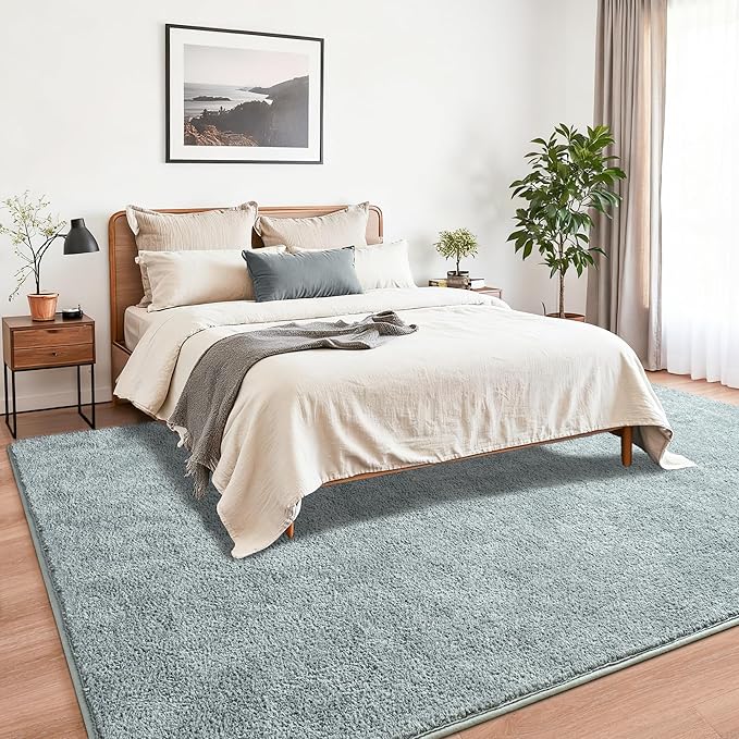 Chicrug 4x6 Minimalist Washable Area Rugs for Bedroom Living Room Classroom, Modern Soft Memory Foam Rug for Kids Nursery, Low Plie Indoor Carpet for Dorm Dining Office Bedside Room Decor, Grey