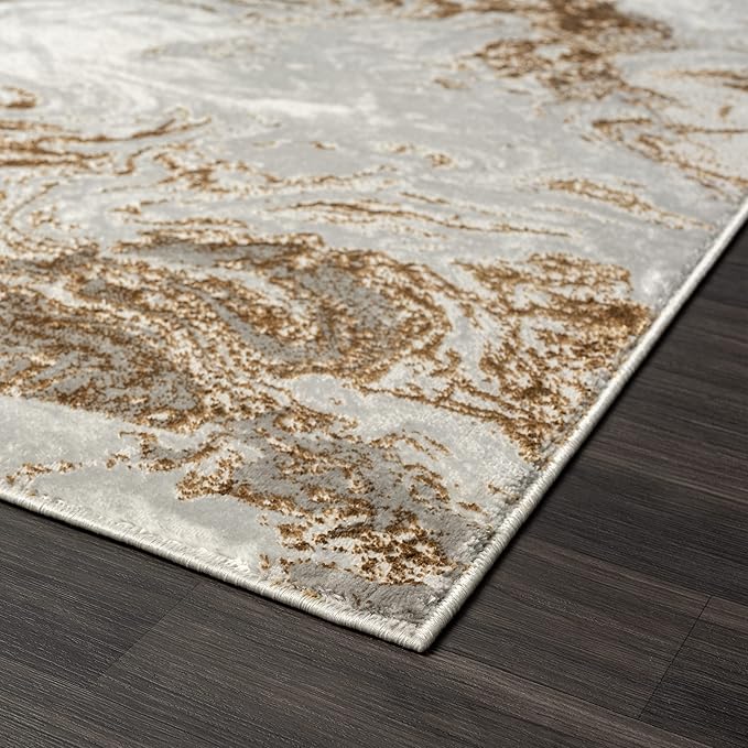 LUXE WEAVERS Marble Swirl Abstract Area Rug, Gray 4x5