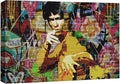 SIGNWIN Canvas Print Wall Art Kung-Fu Martial Artist Graffiti Street Art Portrait Celebrities Hollywood Cultural Digital Pop Art Decorative Urban for Living Room, Bedroom, Office - 16x24 inches