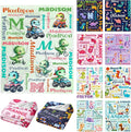 Personalized Dinosaur Truck Blanket Gifts for Girls Boys Women - Super Soft Cozy Warm Throw Sheet for Couch Bed Sofa Office Decor All Season 90"x120" for Whole Family