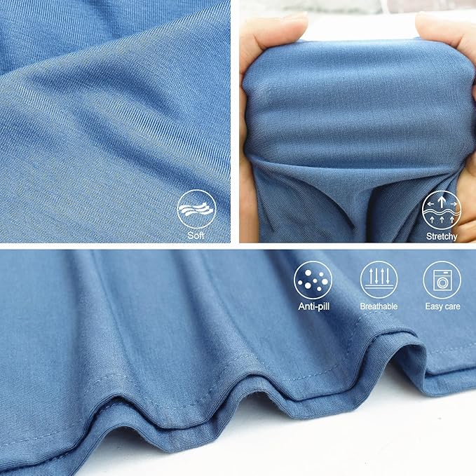 Newborn Swaddle Blanket with Hat Set Baby Swaddle Set Hospital Receiving Blankets for Girls Boys(Steel Blue,35"*35")