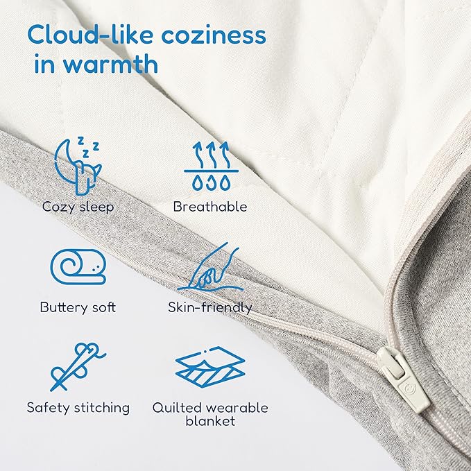 TotAha Toddler Sleep Sack 2T-4T, Soft Wearable Blanket Baby Sleep Bag, Medium-weight 1.0 TOG Sleeping Sacks, Cloud XL