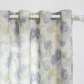 MYSKY HOME Floral Curtains 84 Inch Long for Girls Bedroom, Yellow Curtains for Living Room, Farmhouse Country Light Filtering Grommet Semi Sheer Natural Drapes Grey Colorful Design W52, 2 Panels