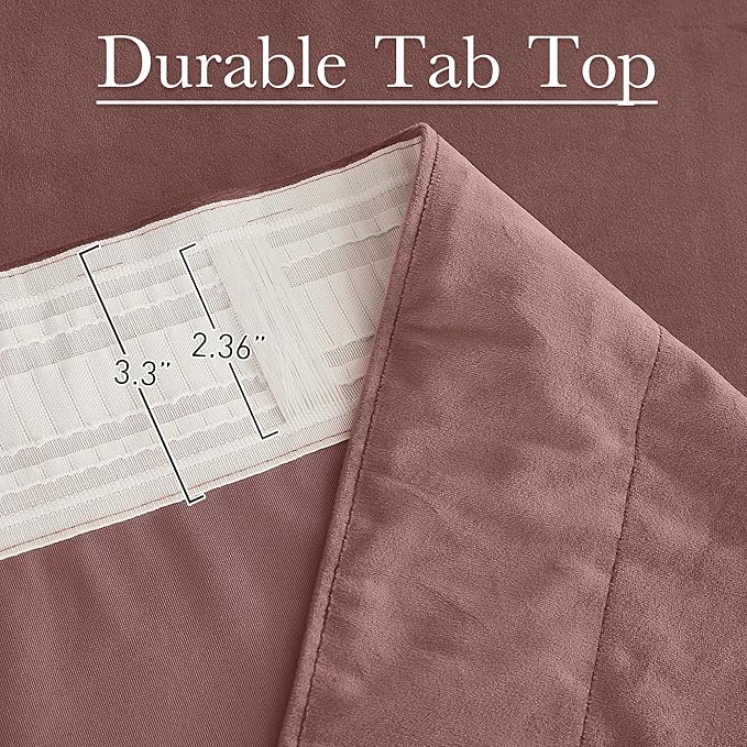StangH Wild Rose Bedroom Curtains 105 inches Long Soft Velvet Thermal Insulated Light Reducing Window Drapes for Living Room Heavy Thick Privacy Panels, W52 x L105, 2 Panels