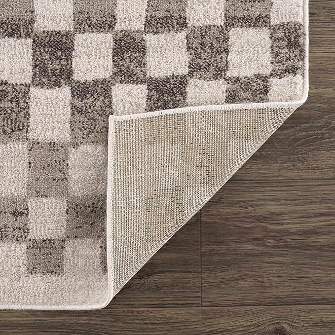 Hauteloom Benjy Living Room, Bedroom Area Rug - Farmhouse - Cream, Beige, Tan - 18" x 18"