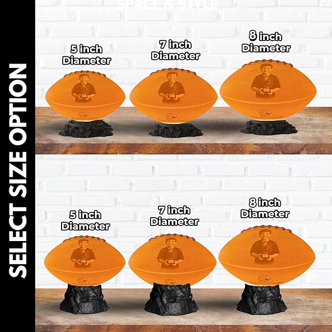 Personalized American Football Lamp with Custom Photo & Text – Sports Night Light for Kids & Adults | Boys Room Decor | Gamer Desk Light | Football Gift for Players, Fans & Coaches