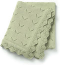 Baby Blanket 100% Cotton Knit Swaddle Soft Newborn Receiving Blanket Cozy for Boy/Girl Crib,Stroller Green 40x30in