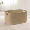 60L Small Wicker Laundry Basket for Living Room Storage,Boho Woven Cotton Rope Baskets for Kids Toy,Gifts,Square Blanket Hamper for Bedroom Dirty Clothes,Jute
