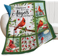 Cardinal Throw Blanket Red Birds Blankets Gifts for Couch Sofa Bed Stuff Decor Lightweight Cozy Fleece Plush Warm Flannel Bedding for Lover Men Women Adults 60"x80"