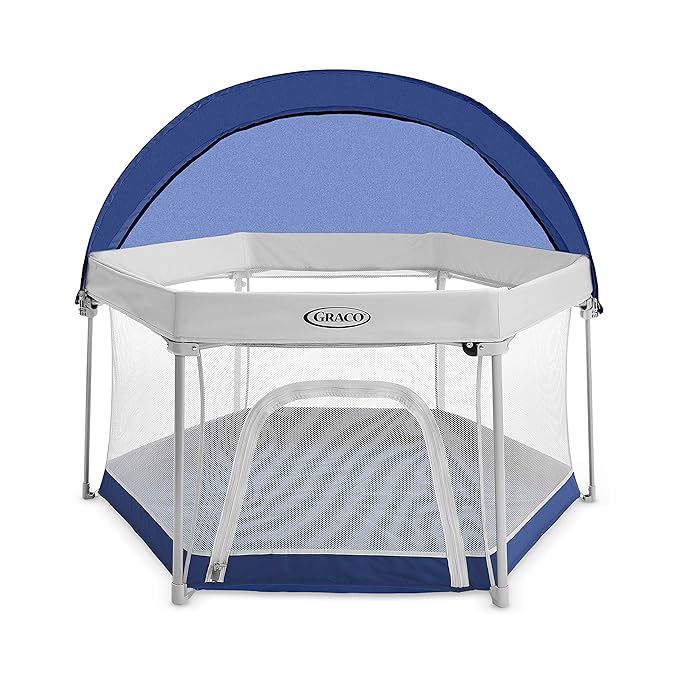 Graco Pack 'n Play LiteTraveler LX Playard Outdoor and Indoor Playspace with Compact Fold UV Canopy