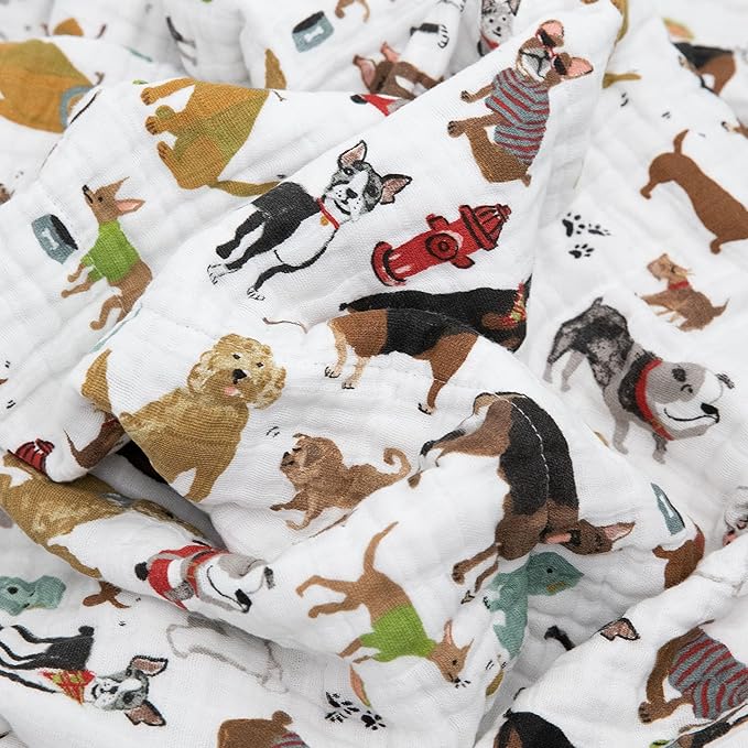 Little Unicorn Original Premium Cotton Quilt | Multi-Layered & Extra-Soft Muslin Fabric |for Babies & Toddlers (Woof)