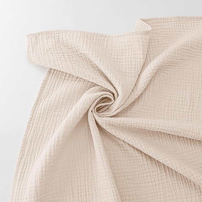 Bearmoss Muslin Swaddle Blankets, 40 x 38 inches Baby Swaddle for Boys and Girls, Soft Baby Blanket, 3 Pack Breathable Nursery Receiving Blankets (Grey Green)