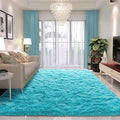Fluffy 6x9 Rug - Nursery Rugs for Bedroom - Height Pile 1.4" Plush Rug - Fuzzy Throw Rugs Carpet for Bedroom - Teal