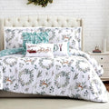 Southshore Fine Living, Inc. 5-Piece Oversized Christmas Comforter Set Twin XL, Reversible Twin Christmas Bedding, Holiday Bedding, Winter Comforter, 2 Shams, 2 Throw Pillows - Happy Holidays