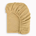 Bioweaves Organic Cotton Muslin Bassinet Sheet, GOTS Certified Extra Soft Fitted Sheet, Universal Fit for Oval Baby Bassinet Mattresses, 33" x 17", 4 Inch Pocket, Honey Glow