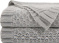 NTBAY Cable Knit Cooling Throw Blanket, Soft and Breathable Throw Blanket 51x67 Inches Made from Rayon Derived from Bamboo for Couch, Sofa, Nap, Silver Grey