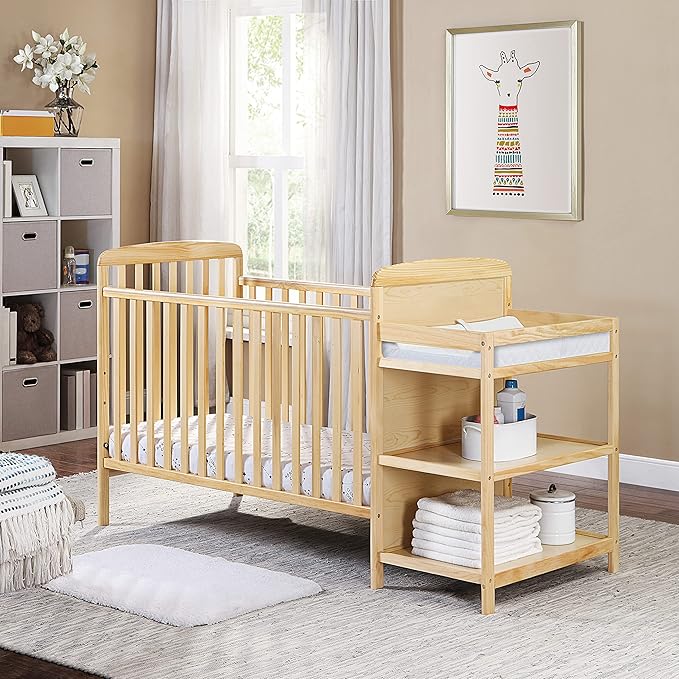Suite Bebe Ramsey 3 in 1 Convertible Baby Crib and Changer in a Natural Finish