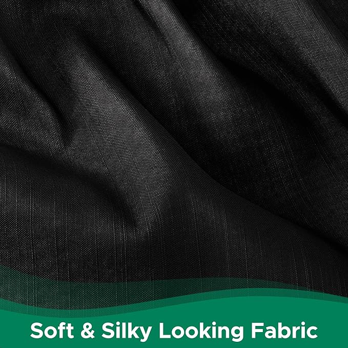 Biscaynebay Wrap Around Bed Skirts for King & Cal King Beds 22" Long Drop, Black Adjustable Elastic Dust Ruffles Easy Fit Wrinkle Resistant Silky Luxurious Fabric Machine Washable